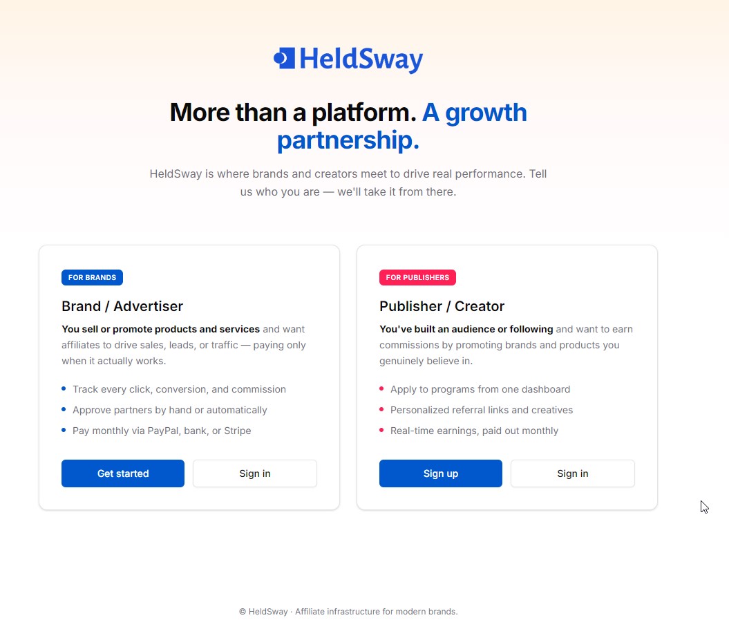 account type selection